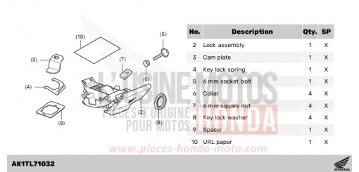 KIT,TOP BOX LOCK CL500AS de 2025